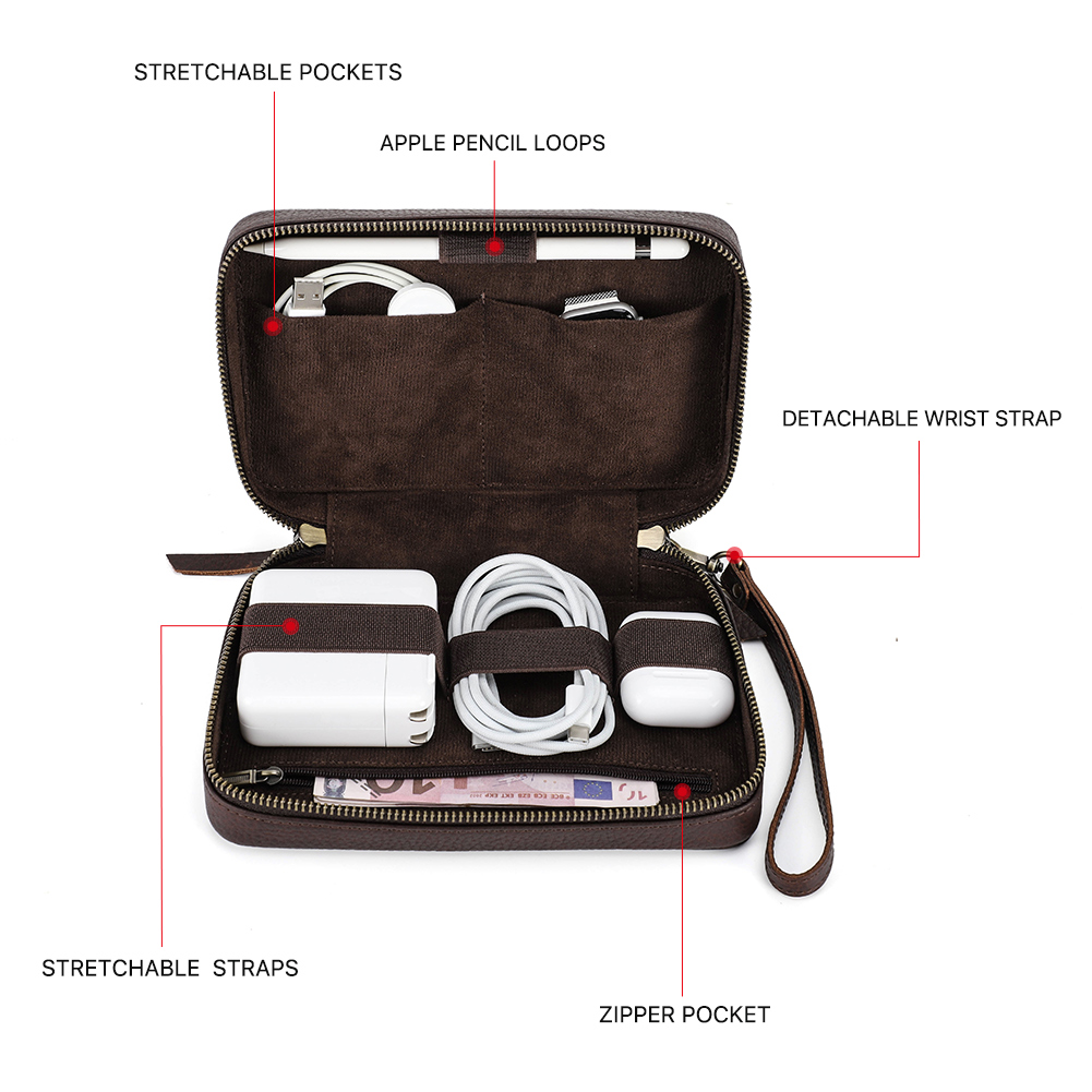 Genuine Leather Portable USB D - огляд і ціна Tech Accessories Case